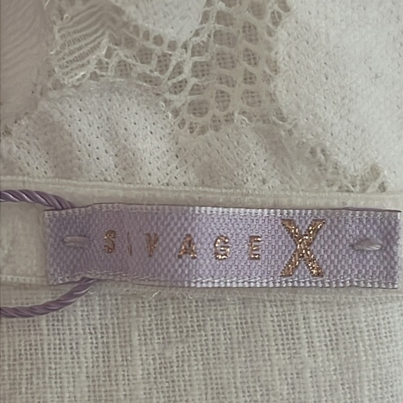 Savage x Fenty | New Floral glow lace tie back bra bralette Womens size XL NWT - Picture 5 of 7